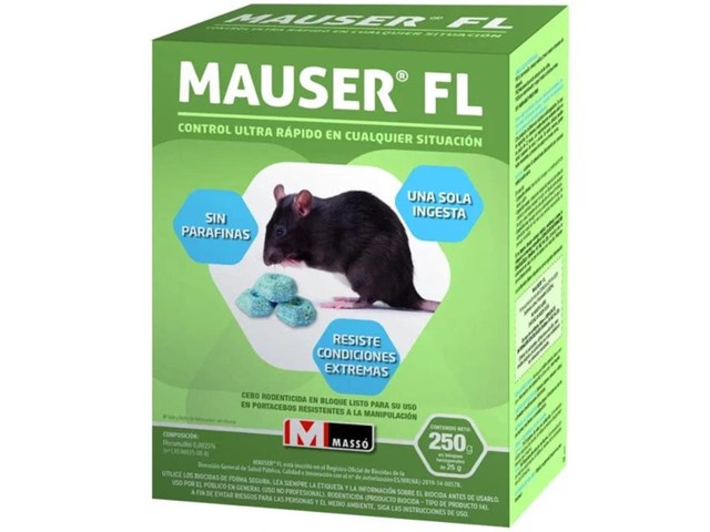 Raticida Mauser Fl 250gr Massó