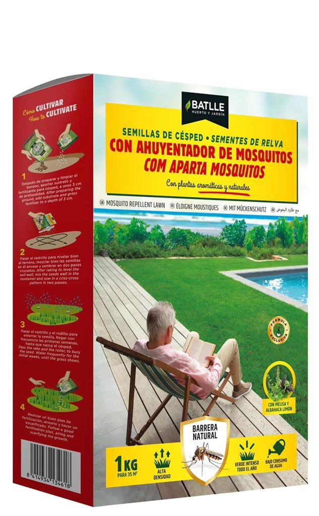 Foto 1 Semillas de Césped con Ahuyentador de Mosquitos 1Kg Batlle